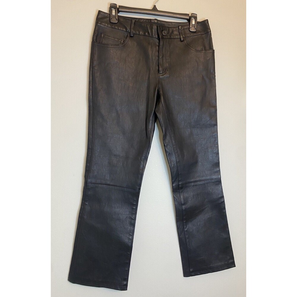 Proenza Schouler Black Nappa Leather Pants Women’s 4 Lamb Skin Straight Leg Crop